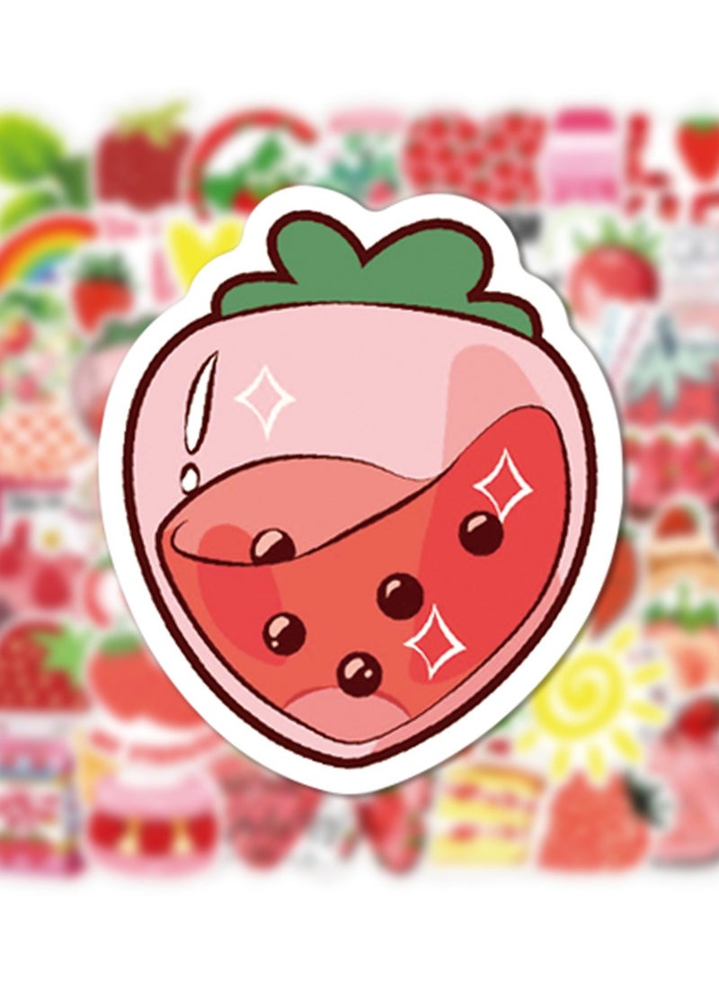 قوس قزح أورينبو مجموعة من 50 ملصق فينيل بتصميم فراولة لطيفة للمراهقين والأولاد والبنات والبالغين وزجاجات المياه والكمبيوتر المحمول والسيارة والجيتار ولوح التزلج والكمبيوتر بتصميم حلوى، ملصق فينيل مقاوم للماء بتصميم جمالي عصري لطيف - Image 5