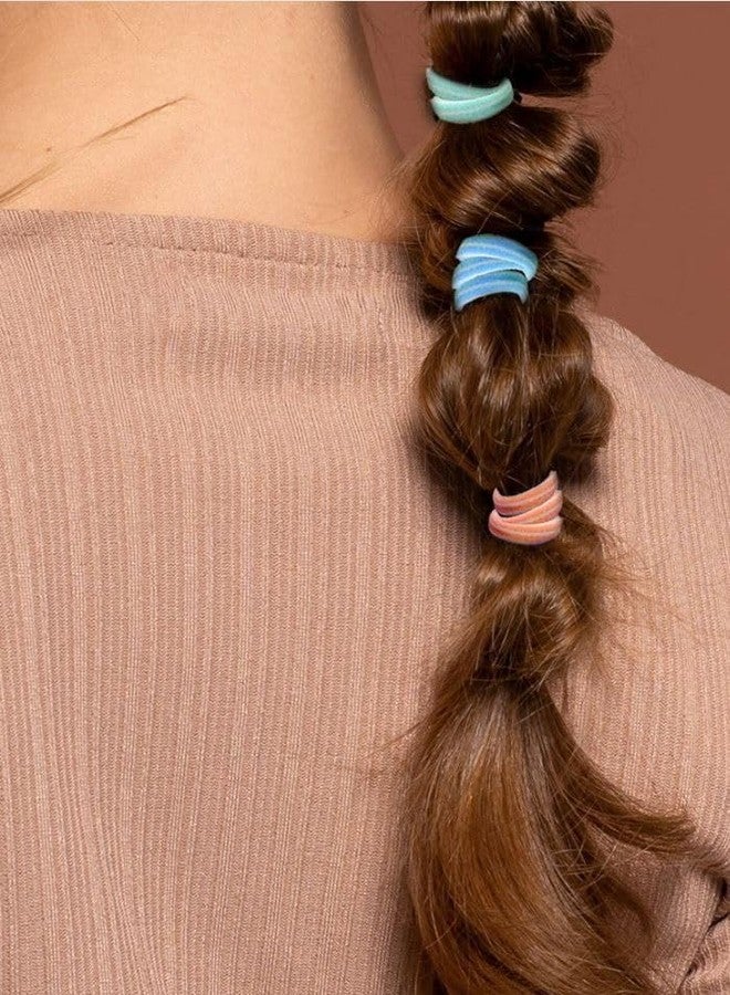 KLIVE Cotton Rubber Bands for Hair, Elastic Hair Ties Stretchable No Slip, No Damage Hair Bands, Pack of 25, for Women Girls, All Hair Types, Daily Gym Use, Multicolour Set - Image 4