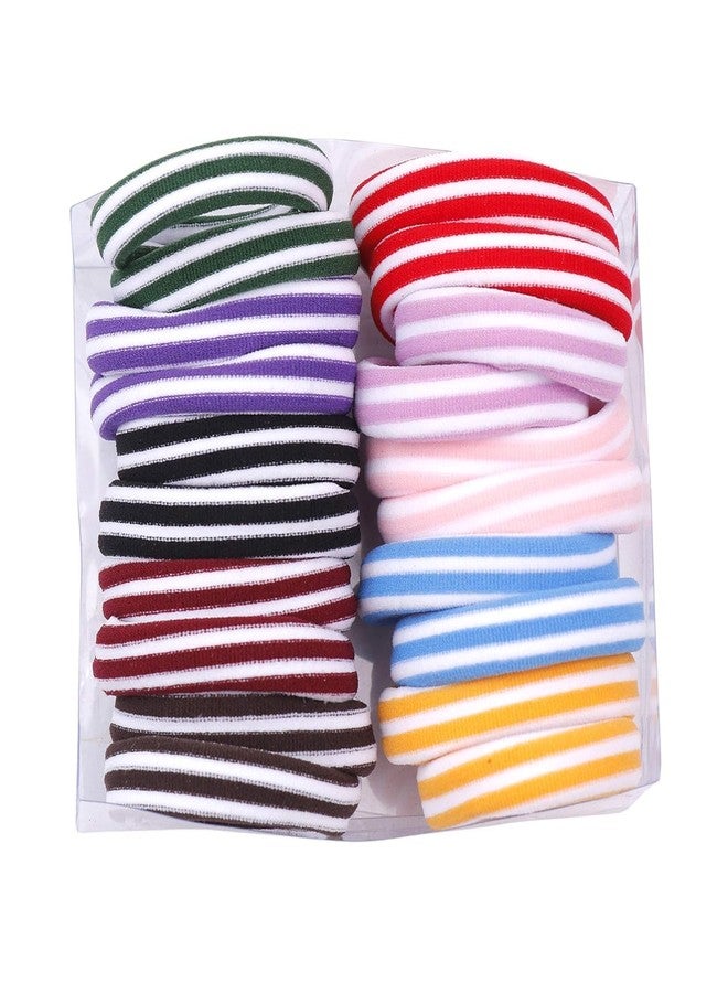 KLIVE Cotton Rubber Bands for Hair, Elastic Hair Ties Stretchable No Slip, No Damage Hair Bands, Pack of 25, for Women Girls, All Hair Types, Daily Gym Use, Multicolour Set - Image 2