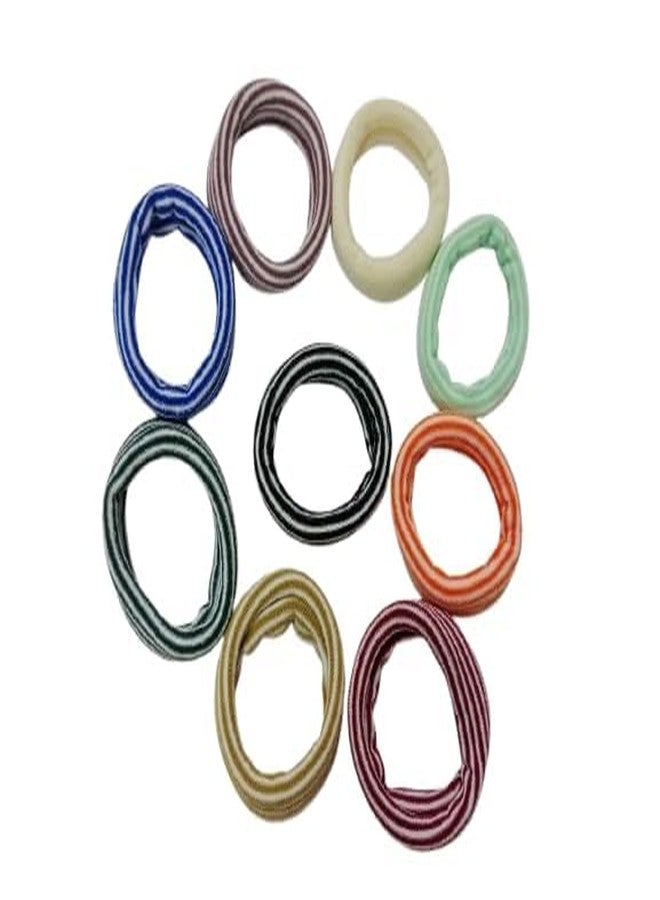 KLIVE Cotton Rubber Bands for Hair, Elastic Hair Ties Stretchable No Slip, No Damage Hair Bands, Pack of 25, for Women Girls, All Hair Types, Daily Gym Use, Multicolour Set - Image 1