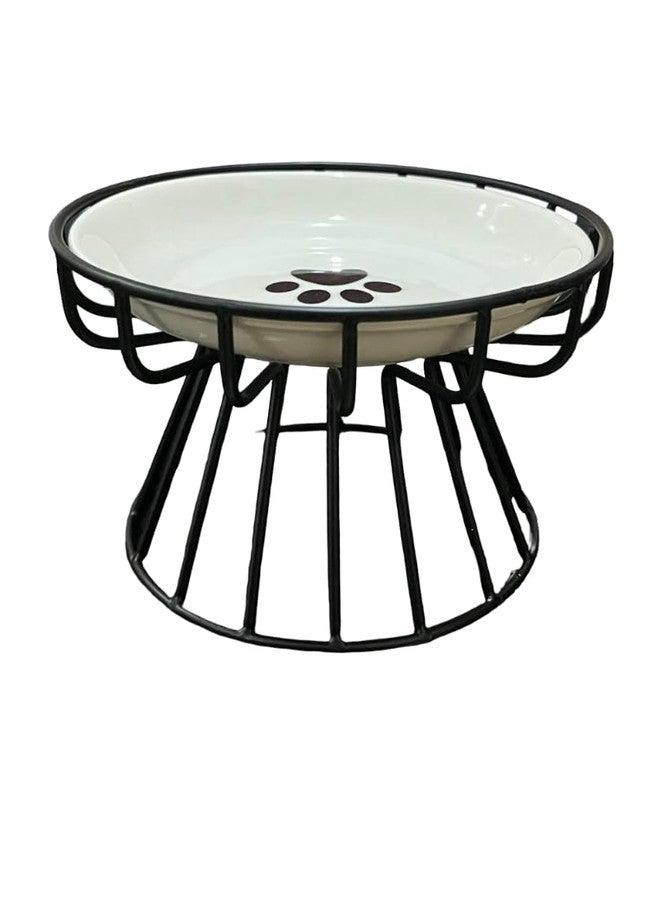 Radionics Pet Ceramic Bowl Pet Food Water Bowl Cat Food Bowl Cat Elevated Feeder Black Raised Stand - Image 1