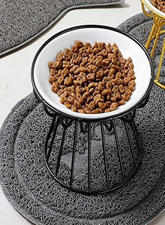 Radionics Pet Ceramic Bowl Pet Food Water Bowl Cat Food Bowl Cat Elevated Feeder Black Raised Stand - Image 5