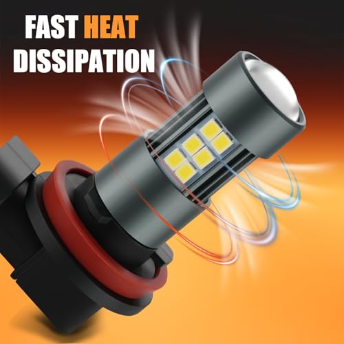 iFunyLED H11 LED Fog Light Bulbs, H8 H16 Super Bright 6500K Cool White, Plug and Play, Replacement Fog Lights for Car Truck SUV, 2-Pack - Image 4
