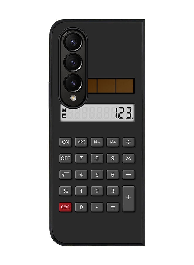 Stylizedd Rugged Black edge case for Samsung Galaxy Z Fold4 Slim fit Soft Case Flexible Rubber Edges Anti Drop TPU Gel Thin Cover - Calc (Black) - Image 1