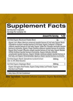Om Mushroom Superfood Master Blend Mushroom Capsules Supplement 160 Count 40 Servings 10 Mushroom Complex Lions Mane Chaga Cordyceps Reishi Extract Adaptogens For Vibrant Health Immune Support  - Image 4