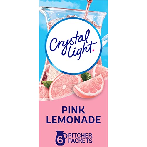 Crystal Light Sugar-Free Pink Lemonade Naturally Flavored Powdered Drink Mix 6 Count Pitcher Packets - Image 1