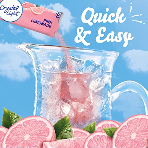 Crystal Light Sugar-Free Pink Lemonade Naturally Flavored Powdered Drink Mix 6 Count Pitcher Packets - Image 5