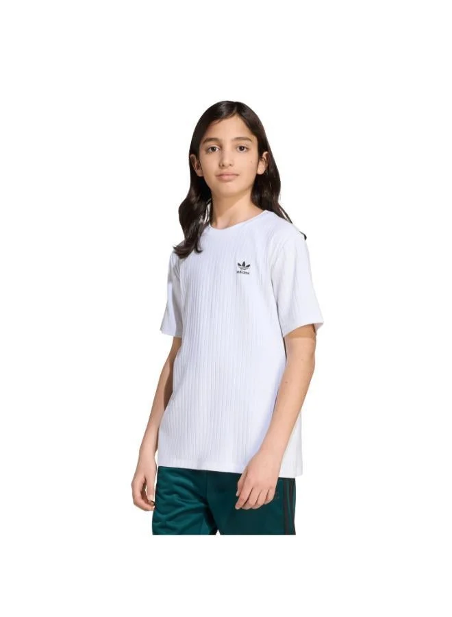 Adidas Originals WHITE/BLACK Wide Rib T-Shirt Kids  | Best Price UAE