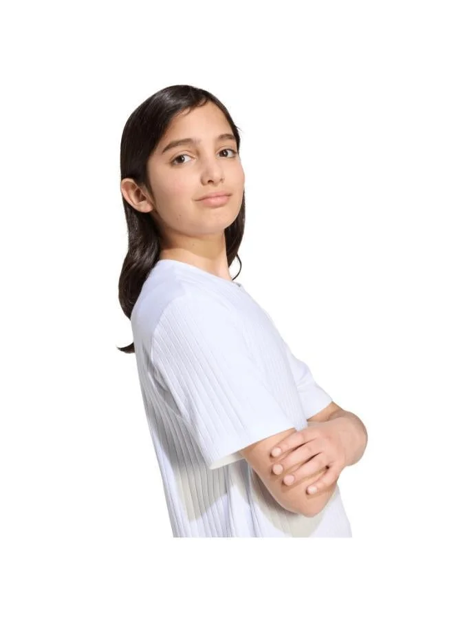 Adidas Originals WHITE/BLACK Wide Rib T-Shirt Kids  | Best Price UAE
