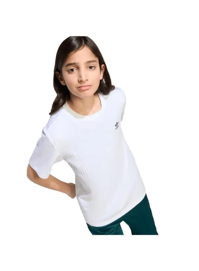Adidas Originals WHITE/BLACK Wide Rib T-Shirt Kids  | Best Price UAE