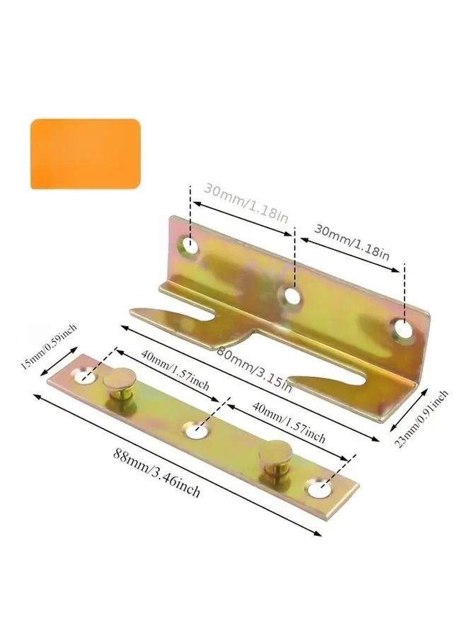 4Pcs Heavy Duty Metal Bed Rail Brackets Golden Colorful Easy Install No Electricity Required - Image 4