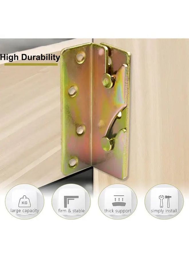 4Pcs Heavy Duty Metal Bed Rail Brackets Golden Colorful Easy Install No Electricity Required - Image 5