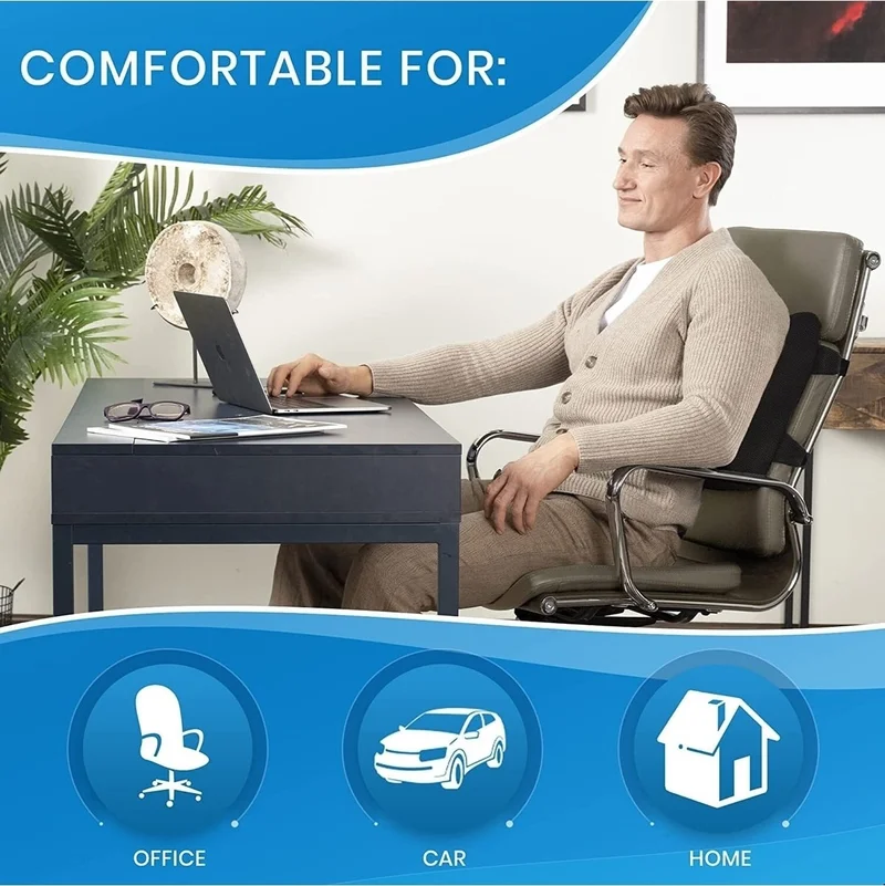 Sogex Medical Orthopedic Visko Auto Vehicle Seat Lumbar Support Pillow Work Chair Back Cushion Waist Cushion
