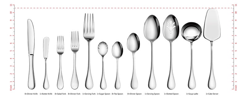 Artaste 56440 Rain 18/10 Stainless Steel 47-Piece Flatware Set, Service for 8 - Image 2
