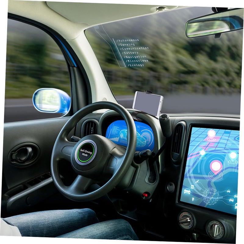 Black Car Dashboard Phone Holder with Gel Pad Mount Stand Easy Installation Safe Driving - Image 5