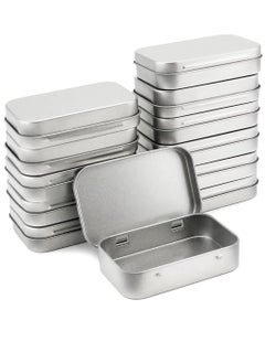 KASTWAVE Metal Storage Tin Box with Lid 12 Pack Siliver Rectangular Empty Tins Container with Lids Mini Portable Storage Box for Key Candy Coin Earrings Home Organizer  - Image 1
