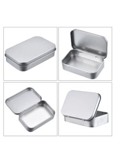 KASTWAVE Metal Storage Tin Box with Lid 12 Pack Siliver Rectangular Empty Tins Container with Lids Mini Portable Storage Box for Key Candy Coin Earrings Home Organizer  - Image 3