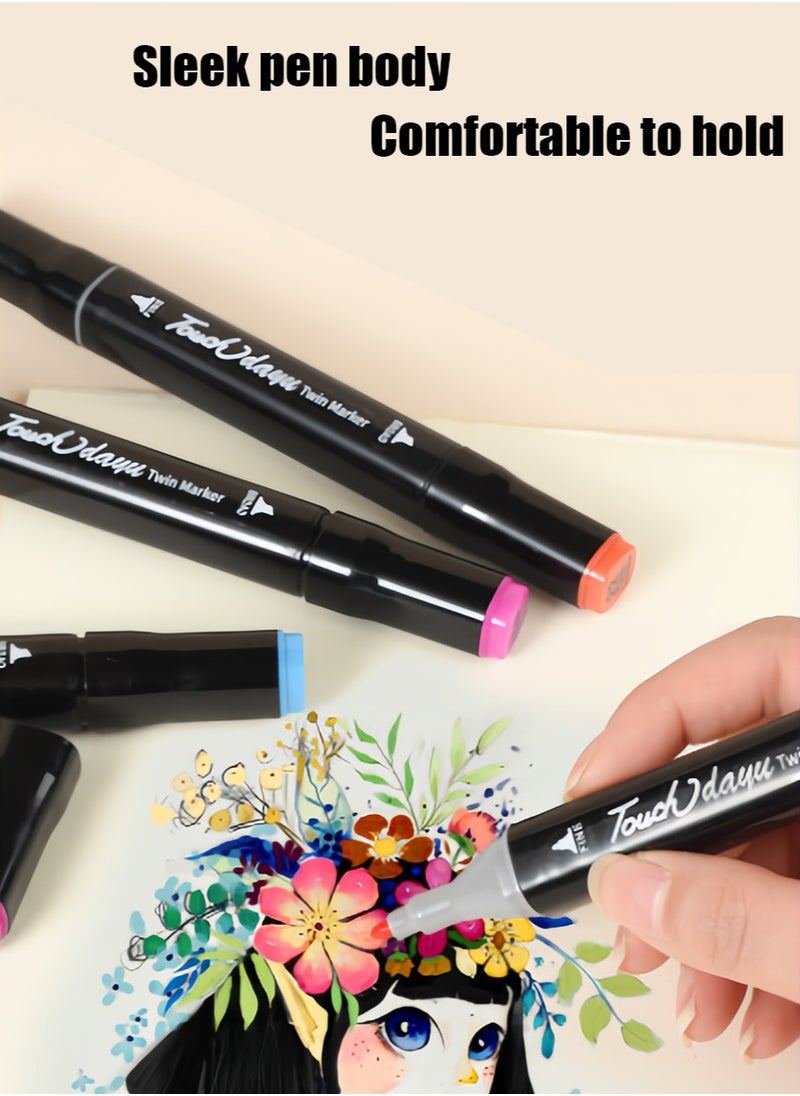 KUYING - 80 color marker pen set Oil-based double-headed watercolor pen - Image 1