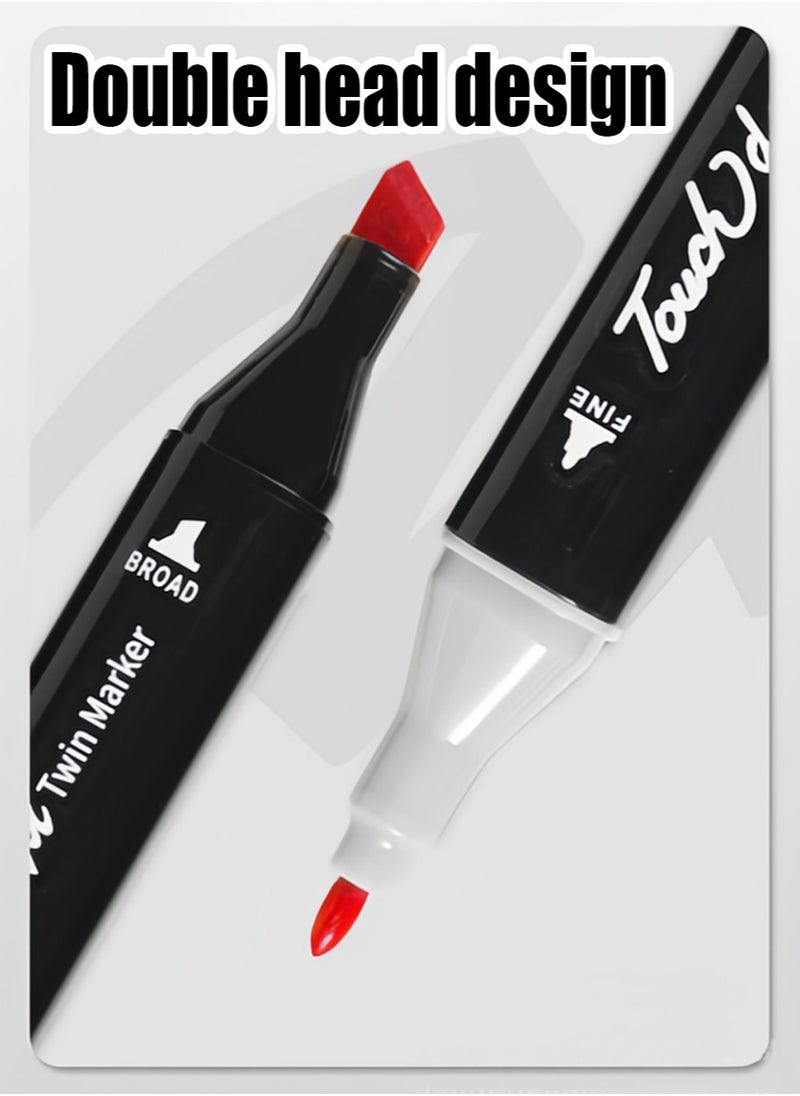 KUYING - 80 color marker pen set Oil-based double-headed watercolor pen - Image 1