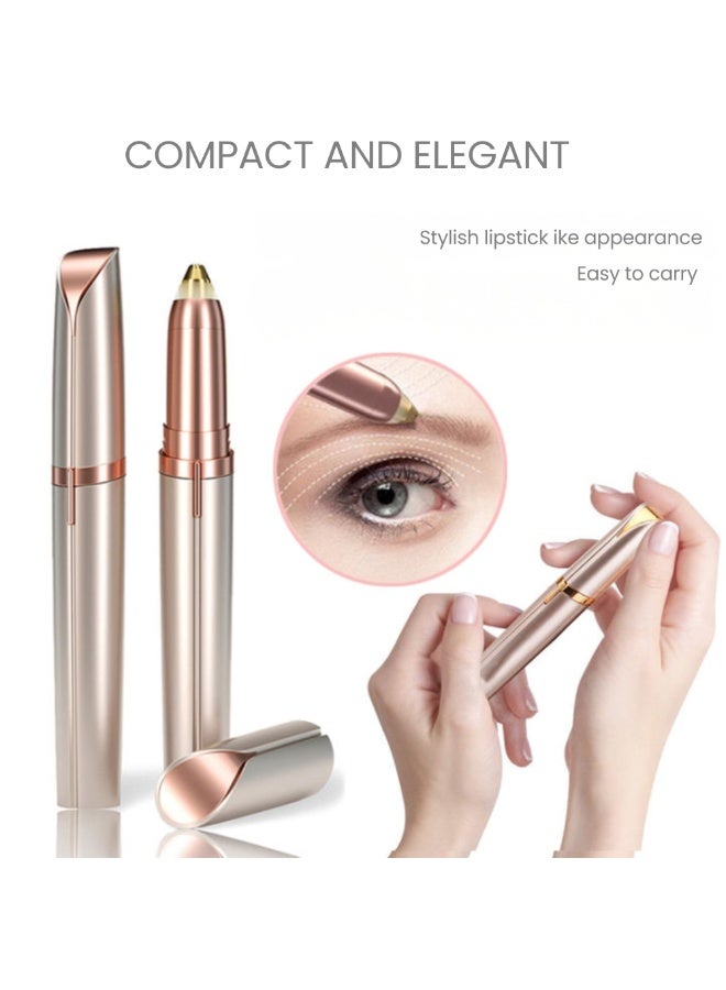 Electric Rechargeable Facial Women Hair Remover Eyebrow Trimmer Painless Precision Rechargeable Lipstick Style Trimmer with LED Light for Eyebrows Lips Nose Chin and Facial Hair Dermaplaning Tool Painless Precision Portable Razor for Face Portable USB Rechargeable Gentle Hair Removal Device for All Skin Types Hair Trimmer Travel Friendly Gift for Women - Image 5