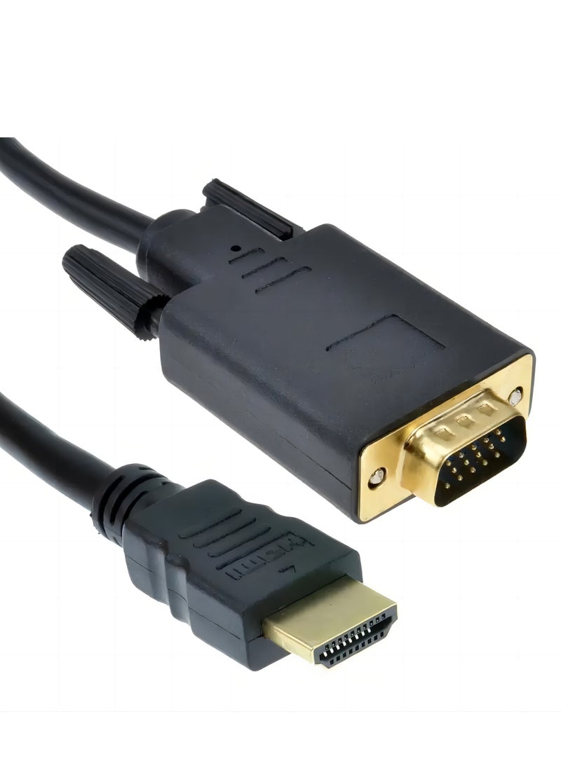 سام كابل HDMI إلى VGA بطول 1.8 متر، كابل تحويل الفيديو لأجهزة الكمبيوتر وأجهزة الكمبيوتر المكتبية وأجهزة الكمبيوتر المحمولة والشاشات وأجهزة العرض  - Image 1