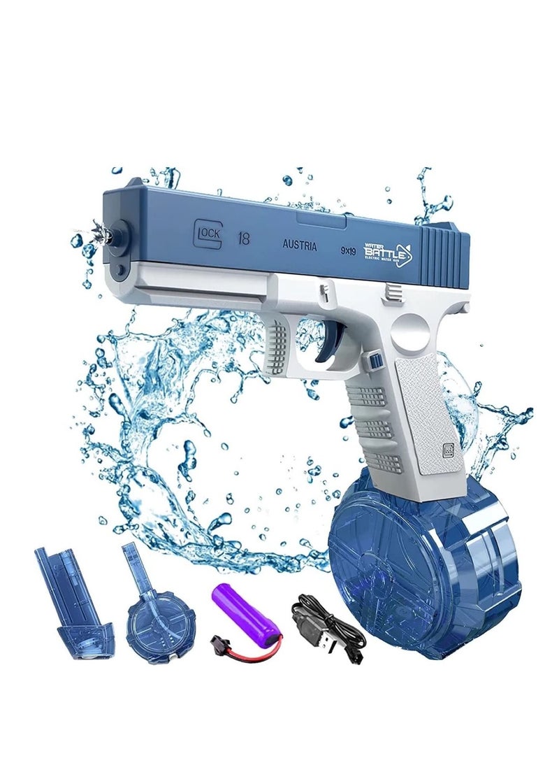 LEDIN Electric Continuous Fire Water Gun Automatic Water Gun Super Strong Distance High Speed Continuous Launch Type Children's Water Pistol Electric Spray Gun with External Water Bottle, Capacity 434 CC+58  - Image 1