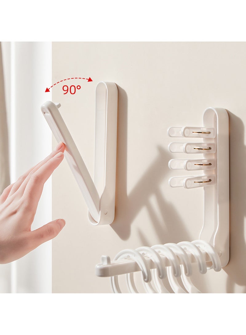 CMGTYYD 2Pcs Retractable Drying Rack,Wall Foldable Clothing Wall Mounted, Space Saving Retractable Clothes Drying Racks for Laundry, Dryer Room - Image 2