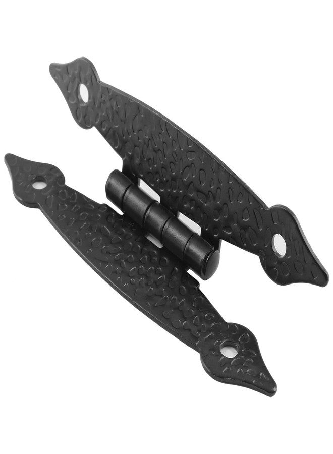 Murtenze 4 Pack 3.5 Inch Black Antique H Hinge Cold Rolled Steel Cabinet Hinge Flat Flush Mount Door Hinges Decorative Hinges for Cabinet Drawer Jewelry Box - Image 4