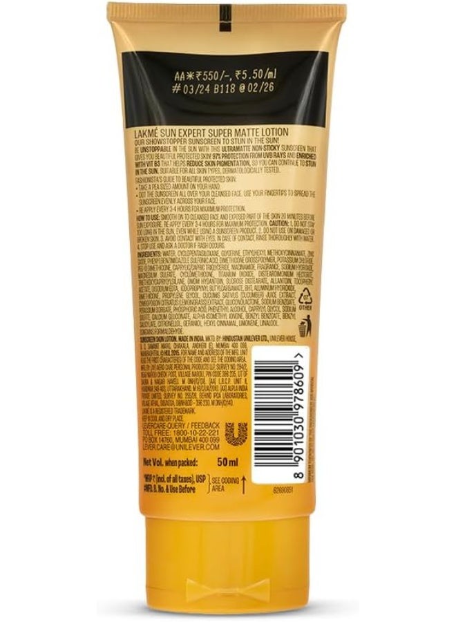 LAKME LAKMÉ Sun Expert SPF 50 Ultra Matte Lotion, 50 ml - Image 2