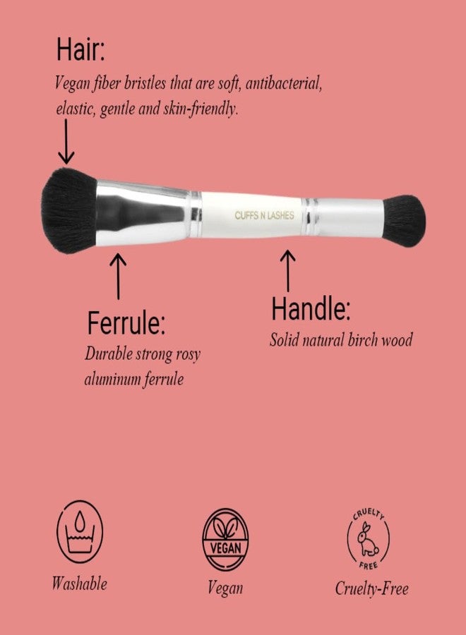 Cuffs N Lashes Dual Makeup Brush | 2-in-1 Concealer &Foundation Brush | Seamless Blending for Liquid &Powder | Soft Premium Bristles | Travel Friendly Multipurpose Face Brush - Image 5