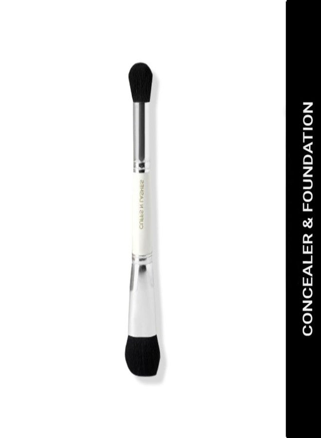 Cuffs N Lashes Dual Makeup Brush | 2-in-1 Concealer &Foundation Brush | Seamless Blending for Liquid &Powder | Soft Premium Bristles | Travel Friendly Multipurpose Face Brush - Image 2