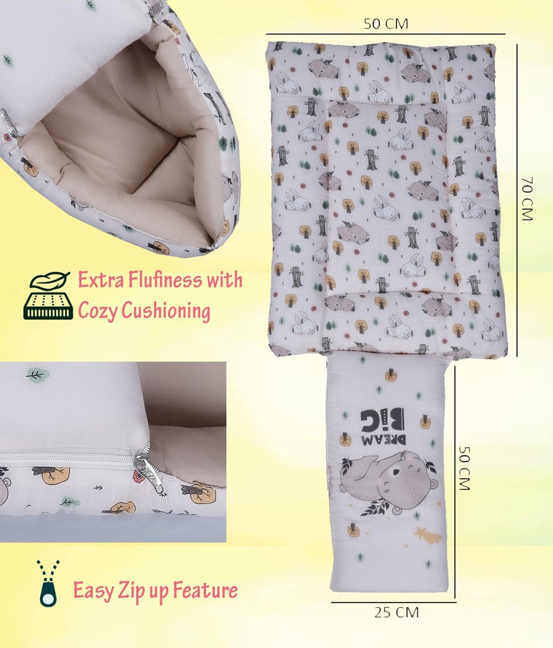 NEW COMERS® 3 in 1 Baby Bed, Sleeping Bag & Carry Nest, Cotton Baby Bedding for New Born & Infant, Travel Friendly Portable Bassinet, for Baby Carrying & co Sleeping, Unisex Baby Sleeping Bed-803 - Image 5