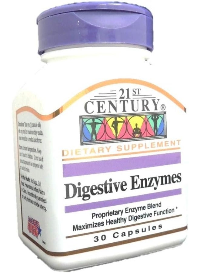 21st Century كبسولات إنزيمات الهضم من القرن 21، 30 كبسولة - Image 2