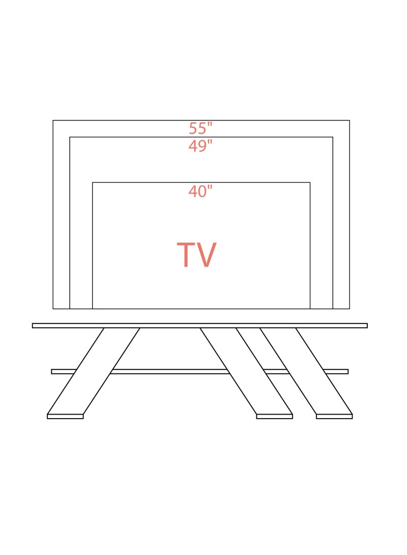 موراه حامل تلفزيون عصري من موراه هوم فيلا، مناسب لأجهزة التلفزيون حتى ٥٥ بوصة | وحدات تلفزيون عصرية لغرفة المعيشة | خزانة تخزين خشبية برفوف من طبقتين | ١٤٠×٣٤×٤٠ سم | خشب بلوط - Image 3