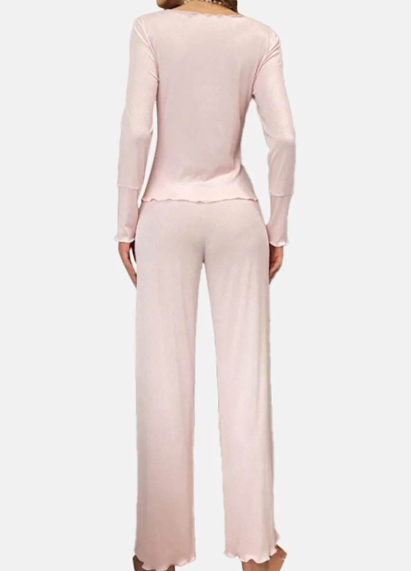 يونيكي Pink Solid Pyjamas & Top
