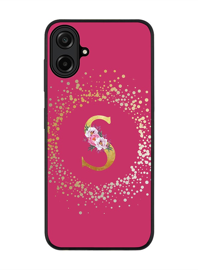 Stylizedd For Samsung Galaxy A07 4G Case,Slim fit Camera Protection, Shockproof Thin Phone cover  - Custom Monogram Floral - S ( Deep Pink )