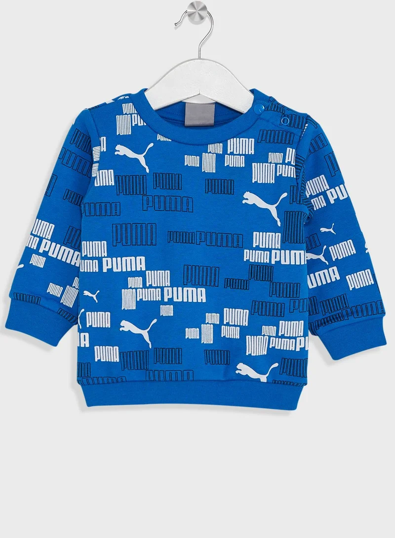 PUMA Infants Minicats Aop Crew Joggers Fl
