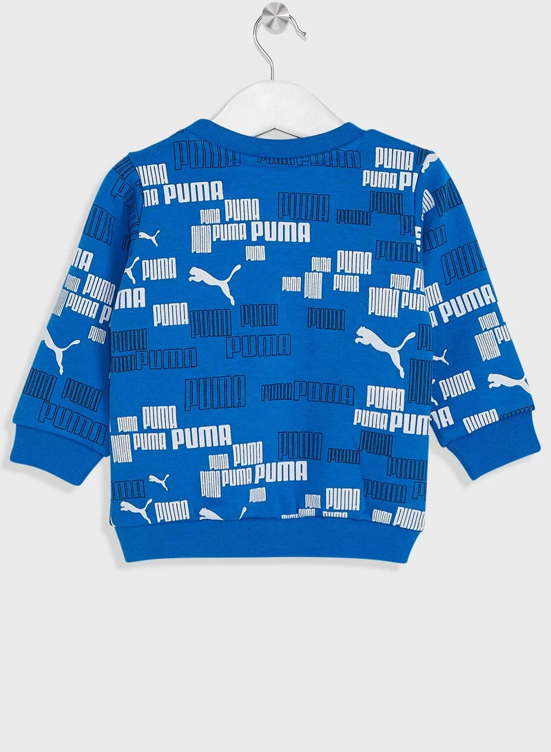 PUMA Infants Minicats Aop Crew Joggers Fl