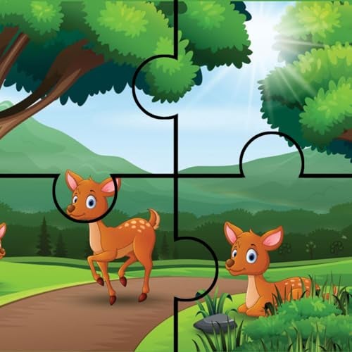 Homecute Wooden Jigsaw Puzzle Game for Children & Kids, Wooden Puzzle for Kid's, Birthday Return Gifts for Kids, Learning & Education Toy 3-4 Years Kid’s- 4 Pieces Pack of 6 (Animal with Nature) - Image 5