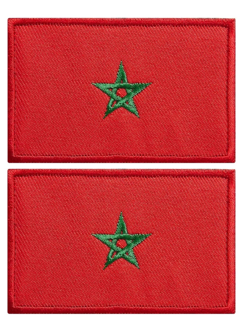 Generic Pack of 2pcs Embroidered Flag Patches - Perfect for Jackets - Backpackers - Travelers - Uniforms - Jeans and Hats - Tactical Embroidered Patches  - Image 1