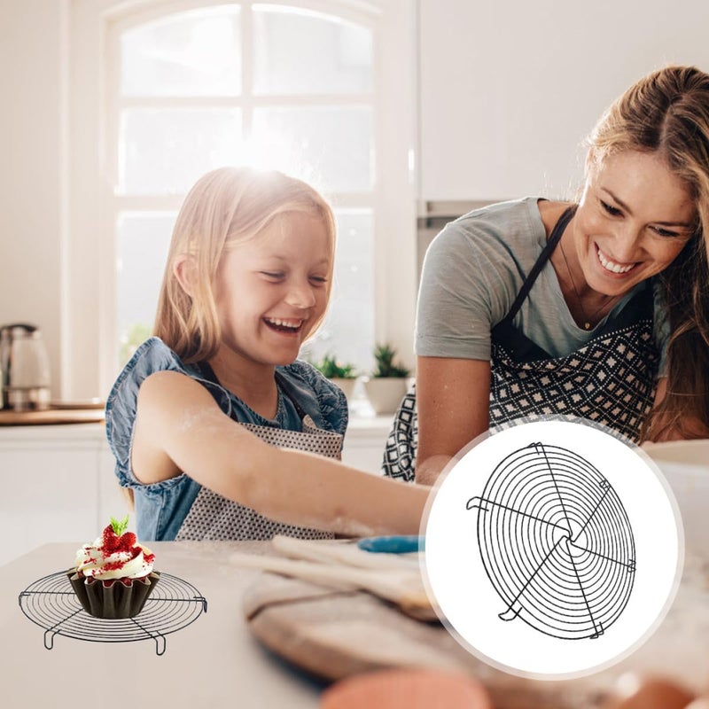 Generic 2pcs round Cake Cooling Rack Iron Mesh Non-stick Baking Cooling Rack for Kitchen Baking and Bread Drying - Image 4