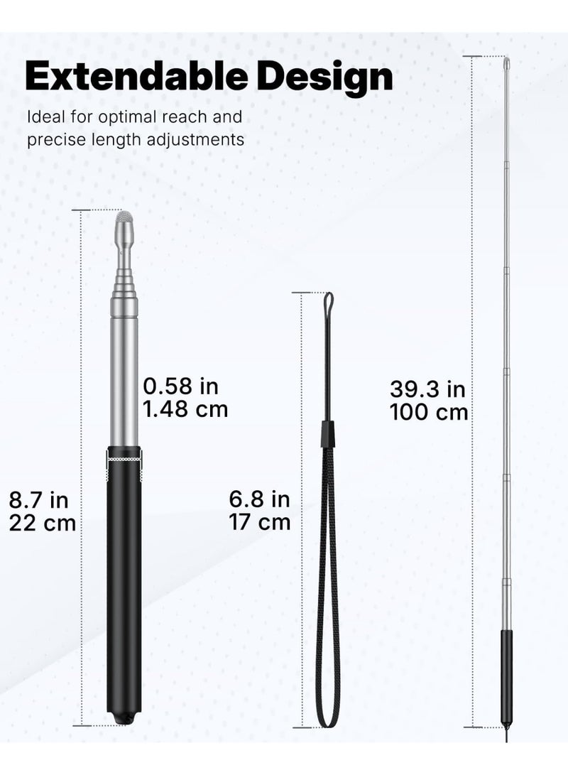 Retractable Pointer Stick for Teachers, Telescopic Stylus for Touchscreens, Classroom Reading & Presentations, Extendable Teaching Tool, Essential School Supplies - Image 2
