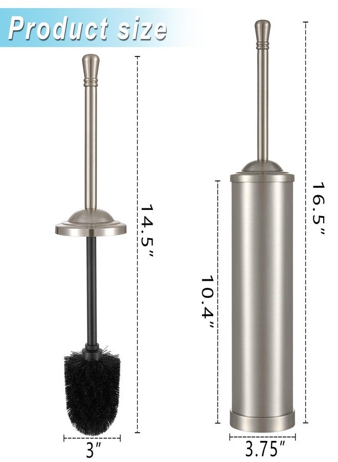 Hioflyme Toilet Brush and Holder,Toilet Bowl Brush with Long Handle for Bathroom,Toilet Cleaner Brush-Space,Saving,Covered Brush,Durable, Deep,Cleaning,Splash Resistant (Stain Nickel) - Image 3