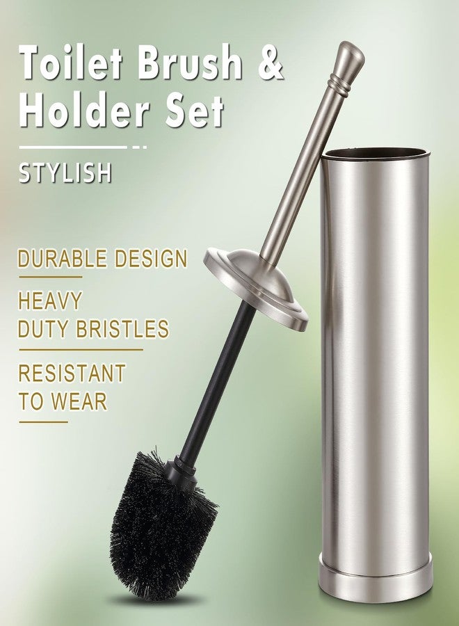 Hioflyme Toilet Brush and Holder,Toilet Bowl Brush with Long Handle for Bathroom,Toilet Cleaner Brush-Space,Saving,Covered Brush,Durable, Deep,Cleaning,Splash Resistant (Stain Nickel) - Image 5