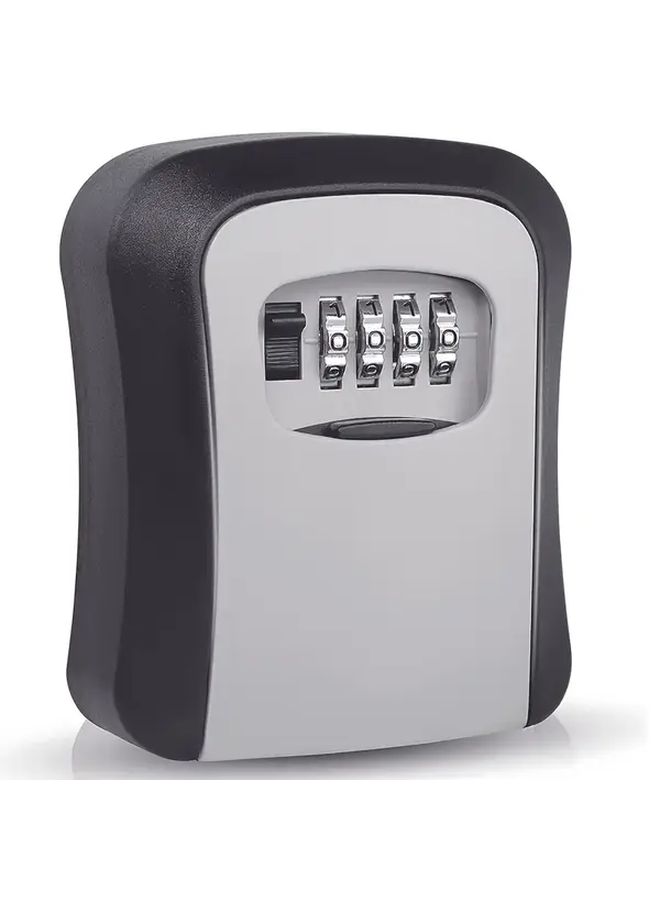 Black Wall Mounted Key Lock Box Battery Free Portable Security Storage - Image 1