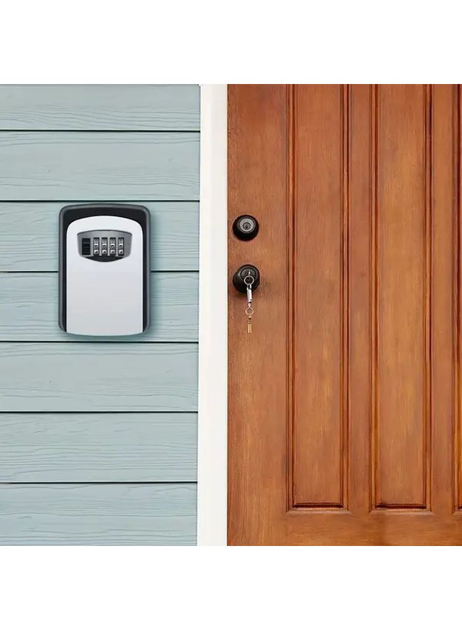 Black Wall Mounted Key Lock Box Battery Free Portable Security Storage - Image 5