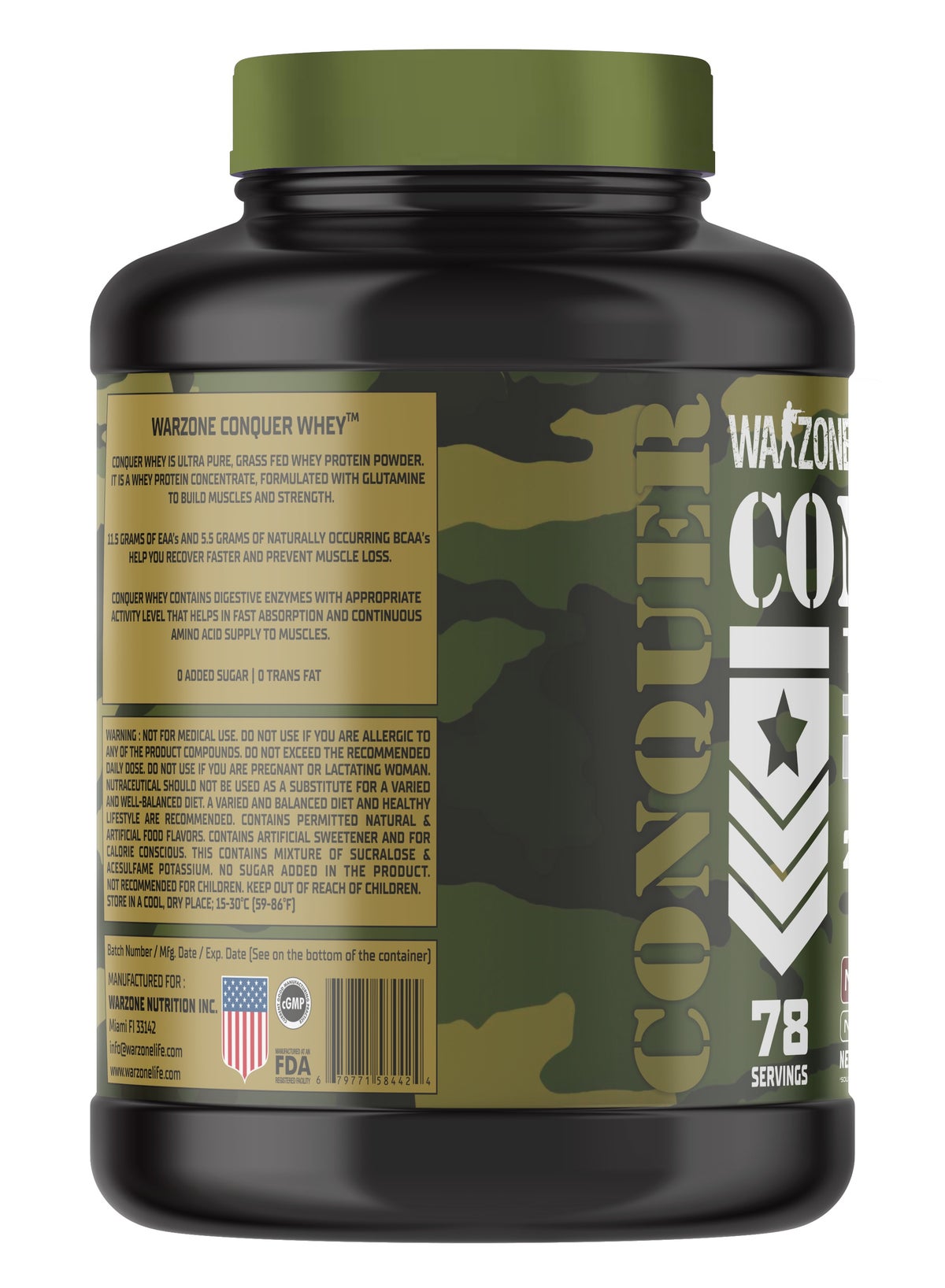 Warzone Conquer 100% Whey Protein Molten Chocolate Powder 5lbs