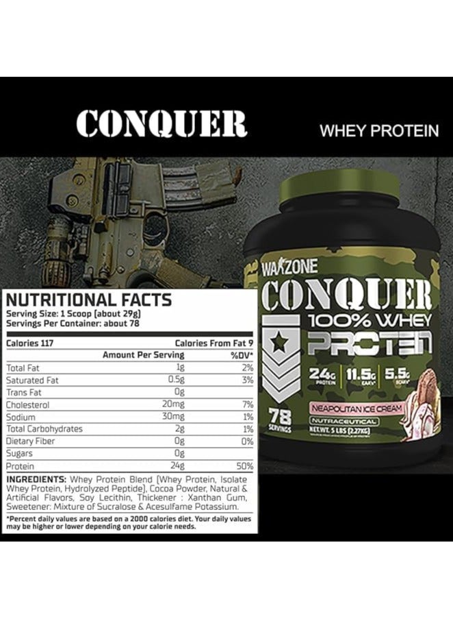 Warzone Conquer 100% Whey Protein 5 lbs - Premium Protein Blend for Muscle Growth (Molten Chocolate)  - Image 4