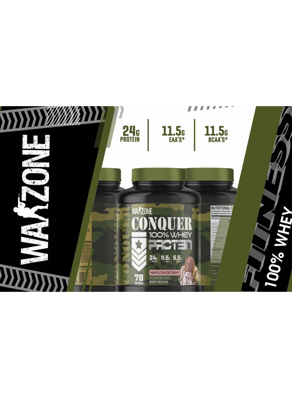 Warzone Conquer 100% Whey Protein Molten Chocolate Powder 5lbs