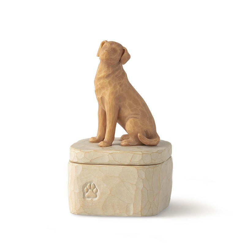 Willow Tree Love my Dog golden sculpted HandPainted Keepsake Box